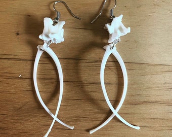 Snake rib & vertebrae earrings
