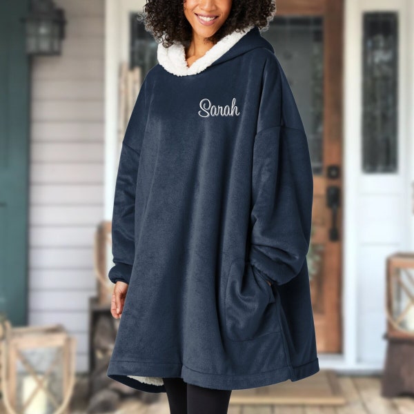 Wearable Blanket with Embroidered Name, Custom Embroidered Wearable Blanket, Personalized Wearable Blanket