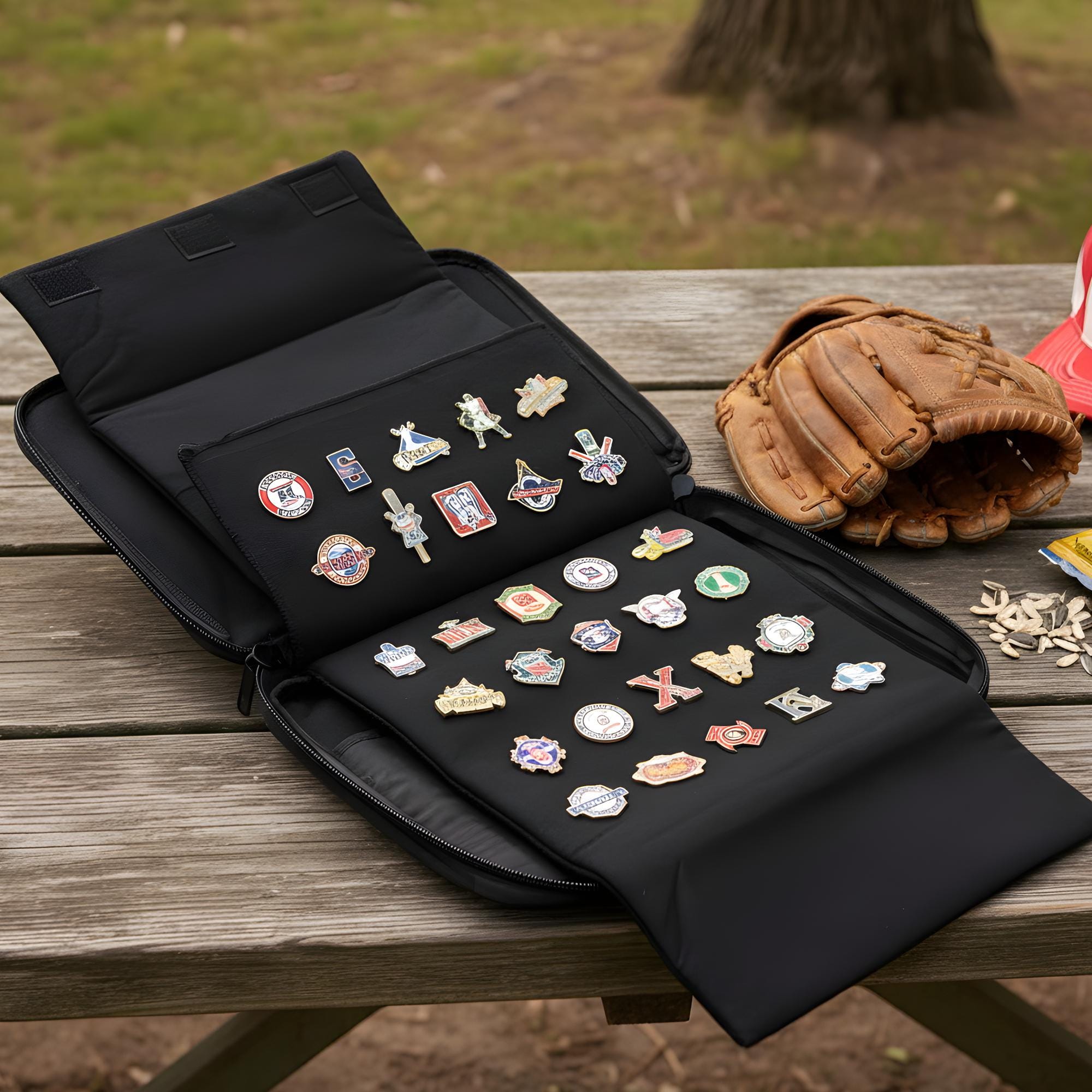 Custom Baseball Pin Bag With Number & Name, Embroidered Pin Bag ...