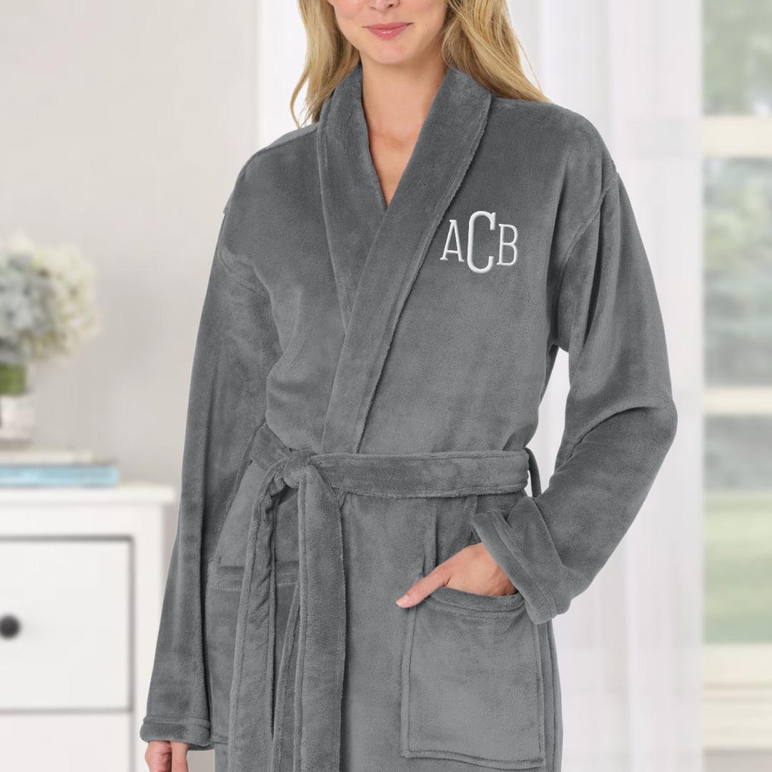 Monograph Robe Monogrammed Plush Robe, Custom Embroidered Plush Robe, Personalized ...