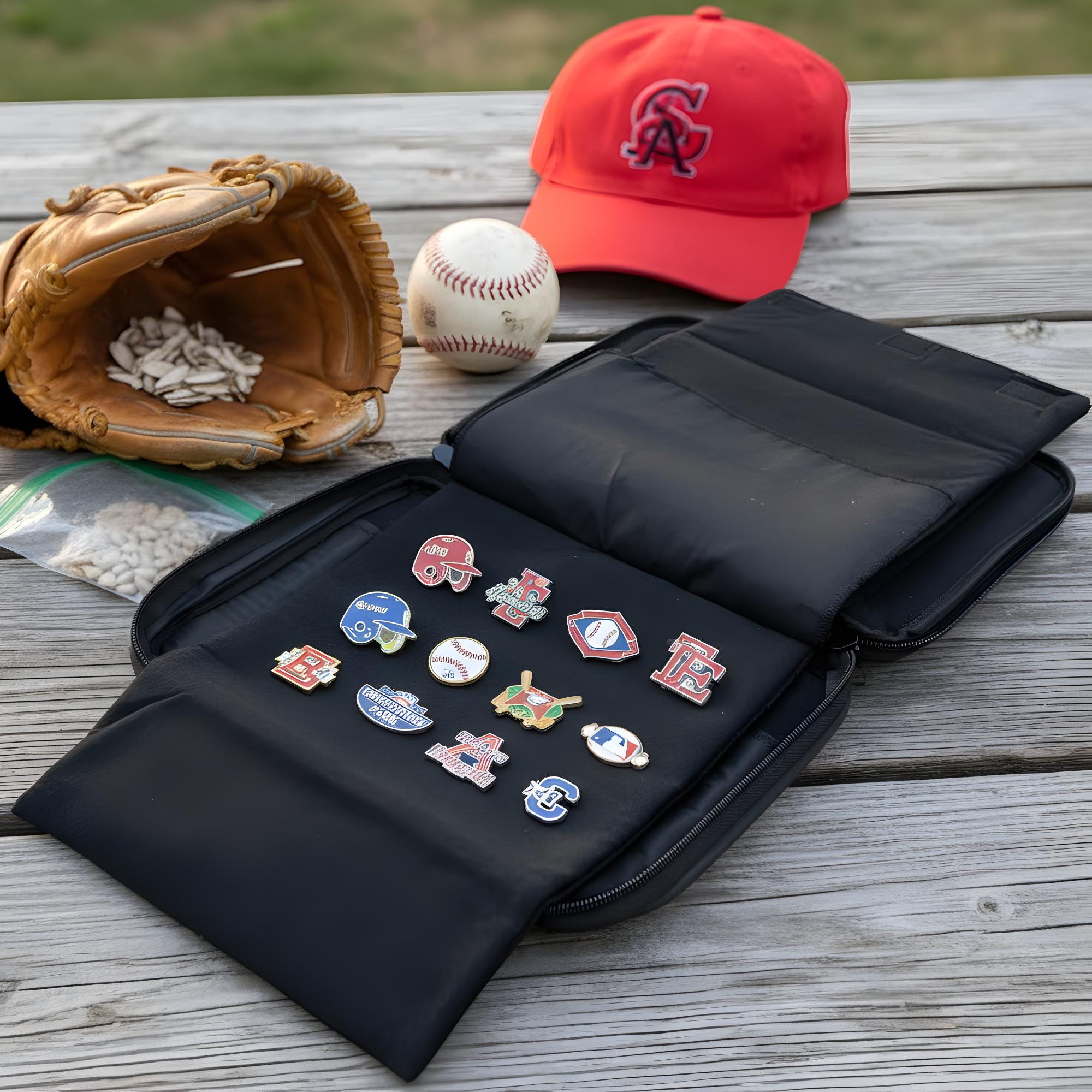 Custom Baseball Pin Bag With Number & Name, Embroidered Pin Bag ...