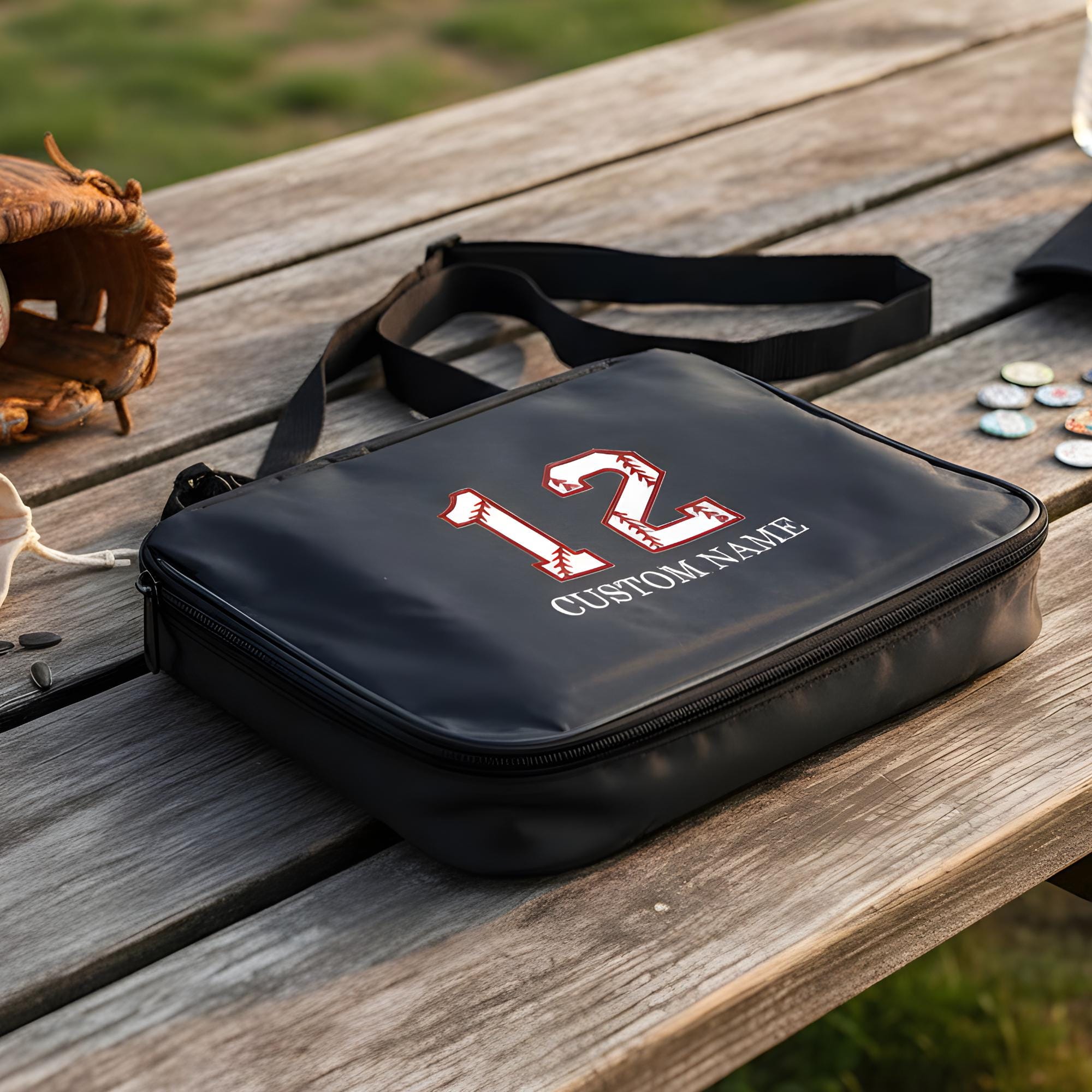 Custom Baseball Pin Bag With Number & Name, Embroidered Pin Bag ...