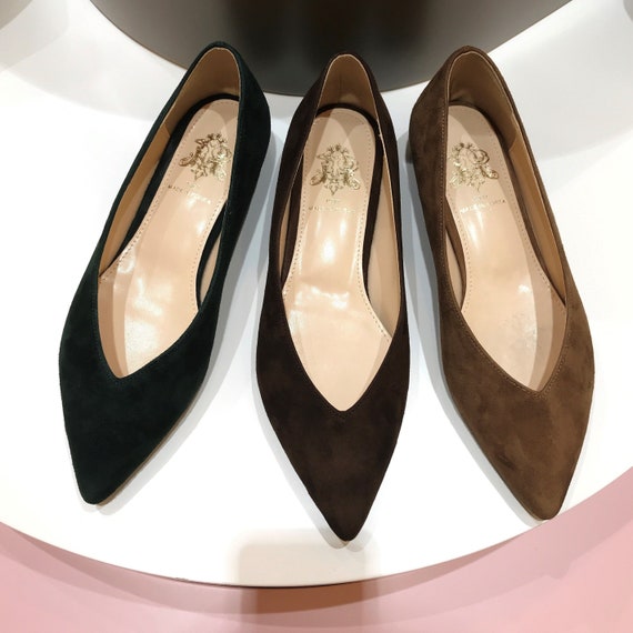 suede flats womens