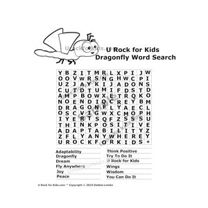 U Rock™  for Kids You Rock Inspirational, Motivational, Encourage, Affirmation Color-Your-Own Word Search Instant Download Digital Printable