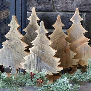 Rustic Barn Wood Pine Tree: Weathered Reclaimed Wood Decor