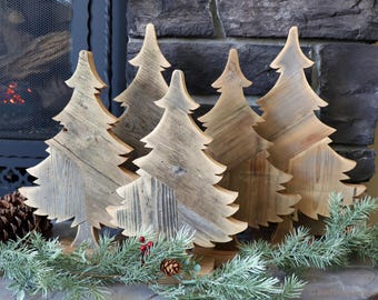 Rustic Barn Wood Pine Tree: Weathered Reclaimed Wood Decor