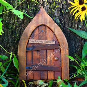 Fairy Door/Windows, Optionally Personalize, WoodTone, Hobbit/Gnome/Whimsical Style, Handmade with Reclaimed Wood, Indoor/Outdoor, Weatherprf