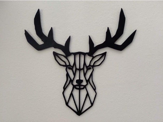 Décor de Cerf Imprimé en 3D, à Mettre sur La Porte/Cadre Photo/Mur [Or, Bleu, Jaune, Vert, Rose, Noi