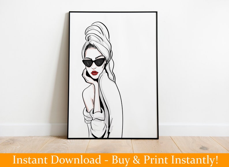 Fashion Wall Art Modern Home Decor Black and White Wall Art - Etsy