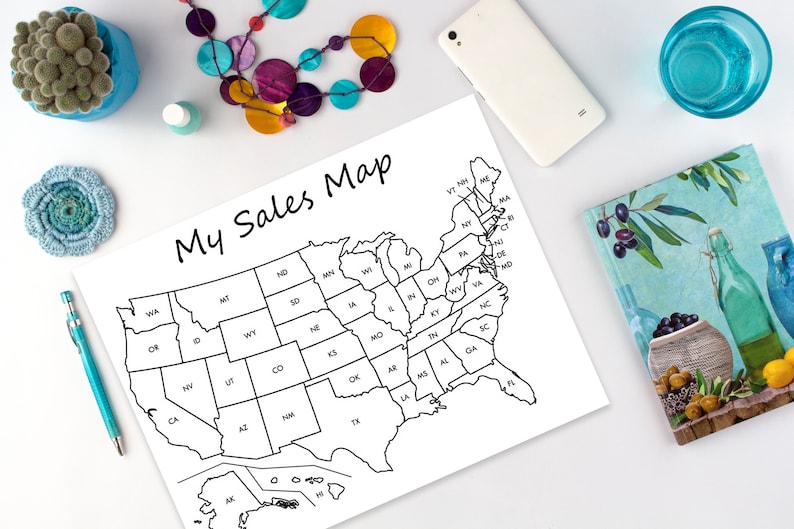 Etsy Sales Map Coloring Map Printable Etsy Sales Printable Etsy