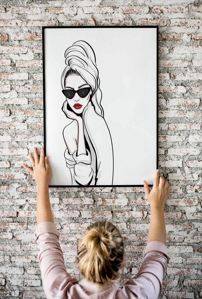 Fashion Wall Art Modern Home Decor Black and White Wall Art Etsy