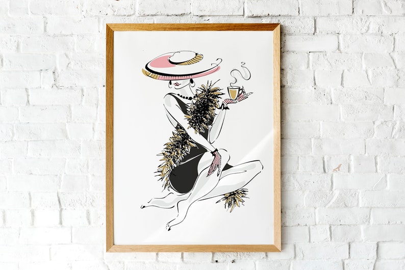 Fashion Wall Art Modern Home Decor Black and White Wall Art Etsy