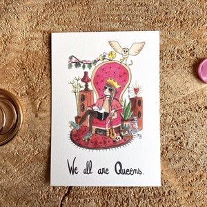 Carte Postale femme simple "We all are Queens"