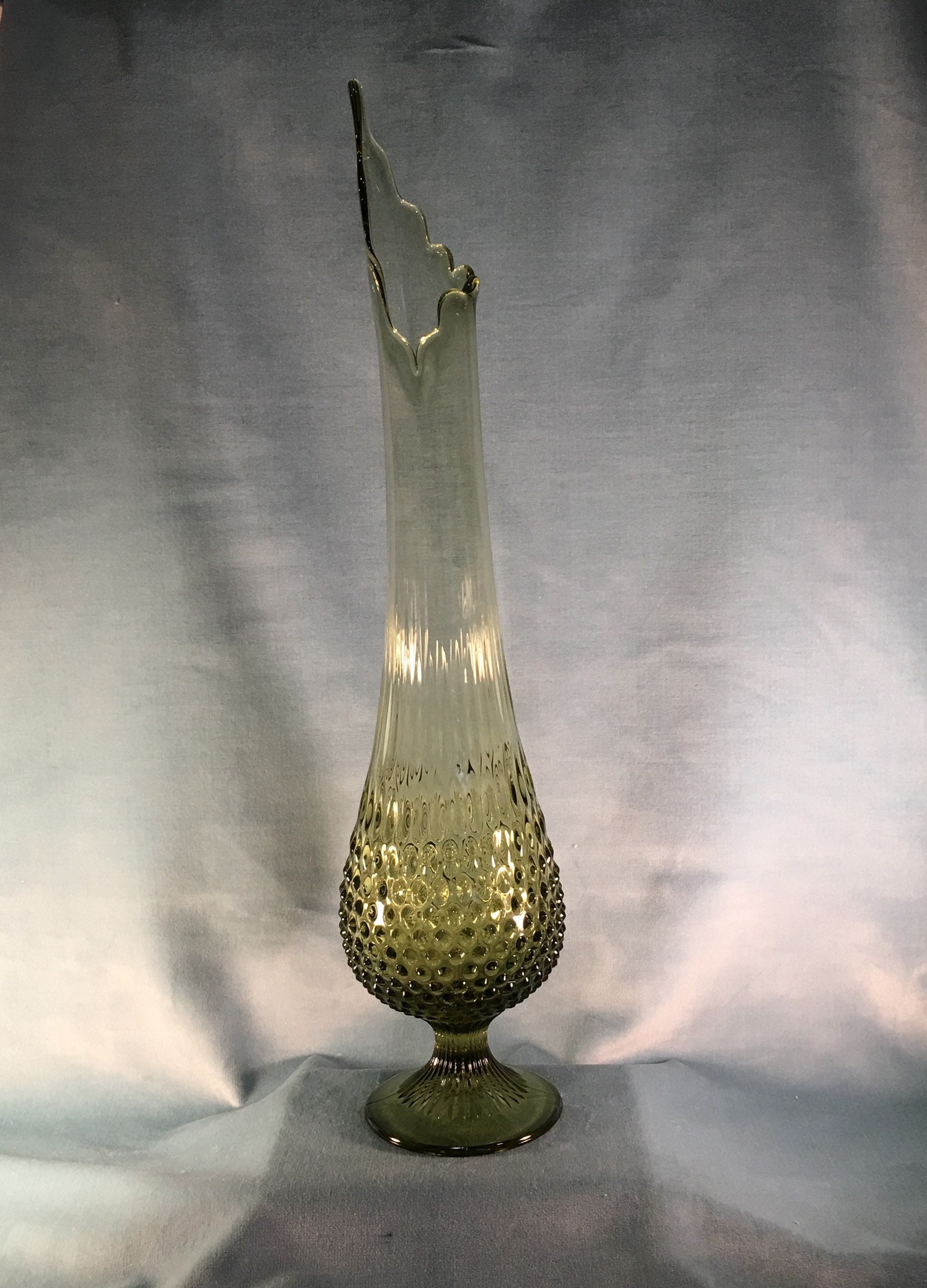 Fenton Swung Vase Stretch Vase Hobnail Art Glass MCM Etsy