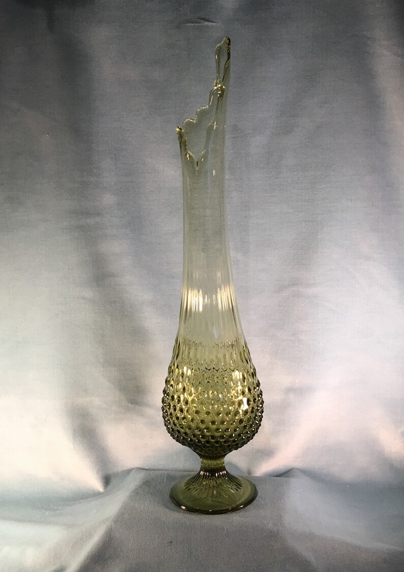 Fenton Swung Vase Stretch Vase Hobnail Art Glass MCM Etsy