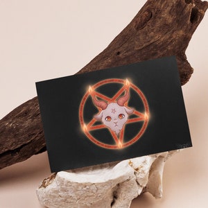 Cartão postal - Cute Satan / Halloween, feriado, magia, fantasma, arte fofa, cartão postal, inferno, inferno fofo, mundo fofo, fantasia, arte original