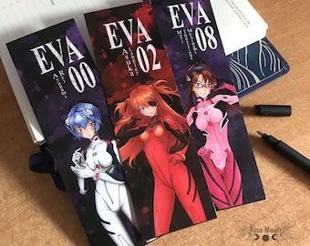 Bookmarks Set Evangelion Anime Girl Eva /Marcador con borlas / Anime / Animeart / robot / Regalo / Amantes de los libros / Book Lovers Gift