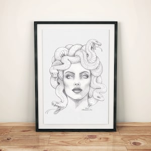 Medusa Illustration Print - Art Print, mythological character