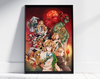 Zelda Print · Anime art, art print, wall art, anime, gamer print, link