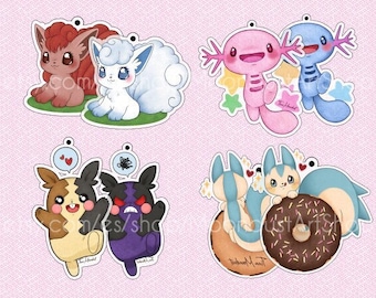 CLEARANCE SALE Cute Pet Fantasy Keychain · Keycharm · Poke ball, anime, acrylic, accessory |Acrylic slightly discolored yellowed | Defective