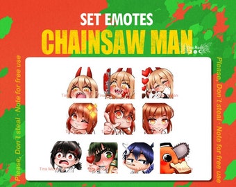 Set Emotes Chainsaw Anime · Twitch, discord, youtube