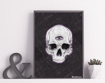 Skull Eye Print LIMITED EDITION · Art Print, Dark art print, Skull print.