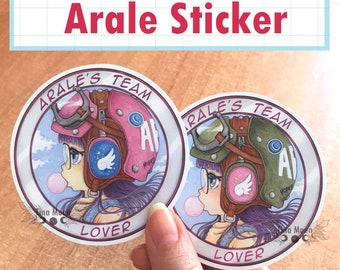 Anime Girl Aviator Sticker - Pegatina ; Anime, manga, retro, gamer, japan, plane, traveller, travel