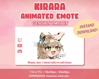 KIRARA PAT Animated EMOTE Geshin Impact Twitch/Discord