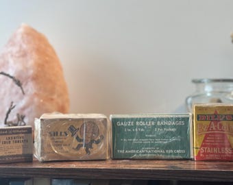 Vintage Medical Box Lot: Antique First Aid Packaging, Medical Oddities