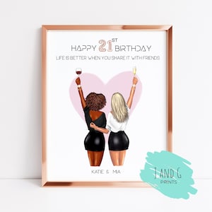 Alles Gute zum 21. Geburtstag Druck, Geburtstagsgeschenk für beste Freundin, alles Gute zum Geburtstag Druck, druckbares Bday Geschenk, Geburtstag Wandkunst, Briefkasten Geschenk