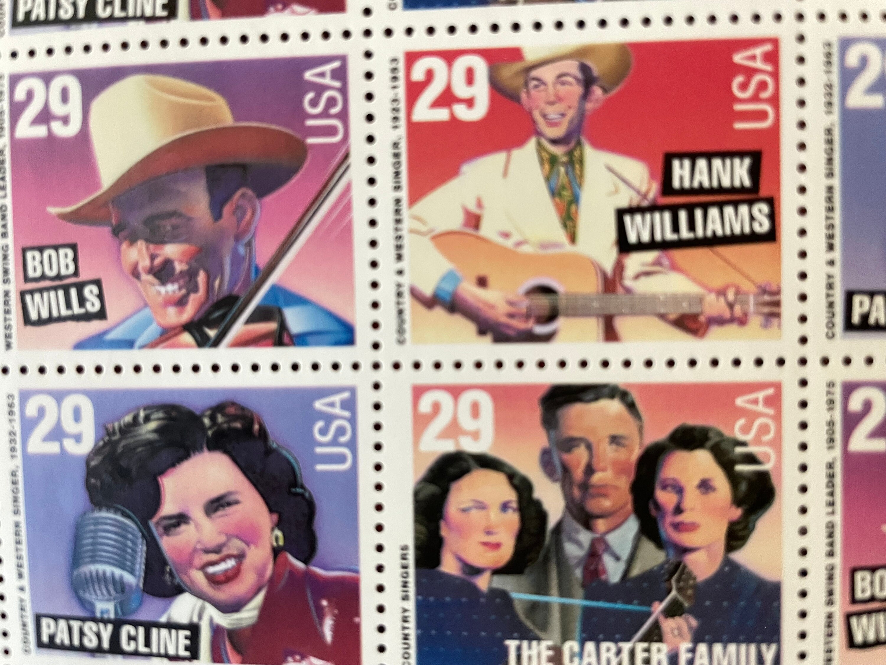1992 Country Western Legends of American Music Stamps - Etsy