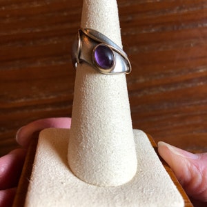 Handcrafted Silver Ring With Amethyst Stone