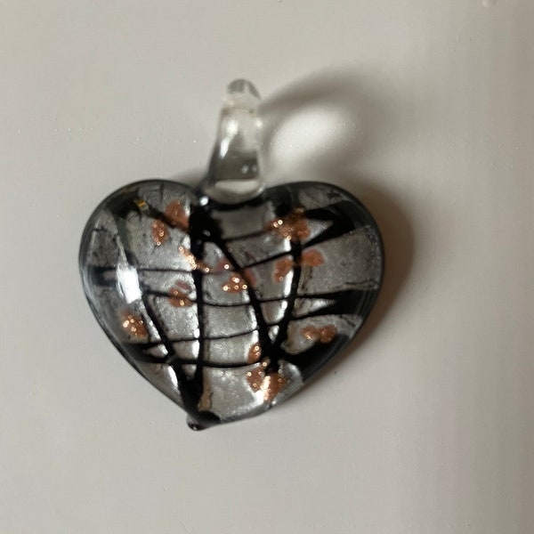 Lampwork Glass Heart Pendant