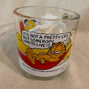 Garfield and Odie Collectors Glass Cup From McDonalds 1978 By Jim Davis