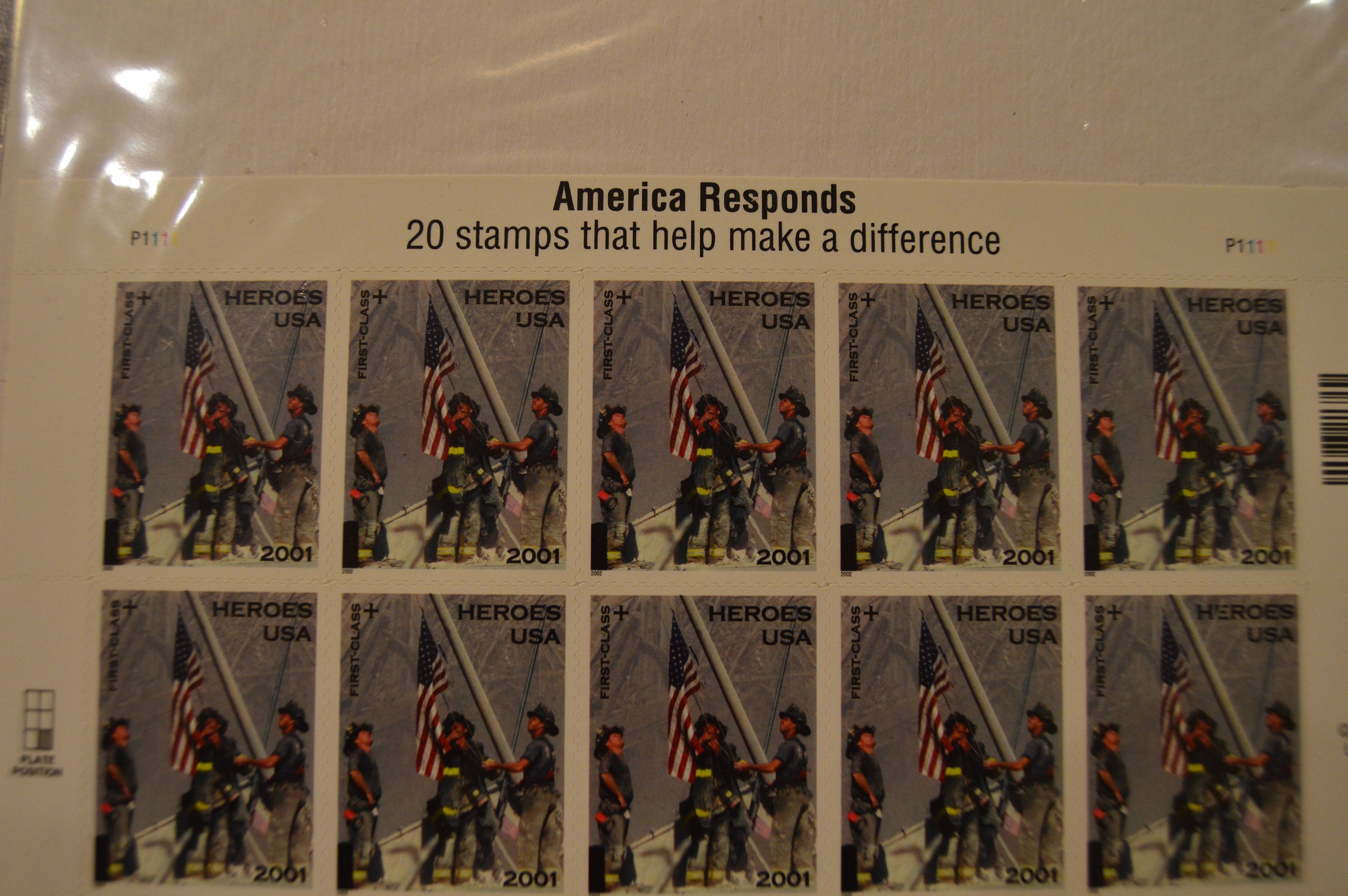 America Responds 9/11 Heroes USPS Postage Stamp Sheet Etsy