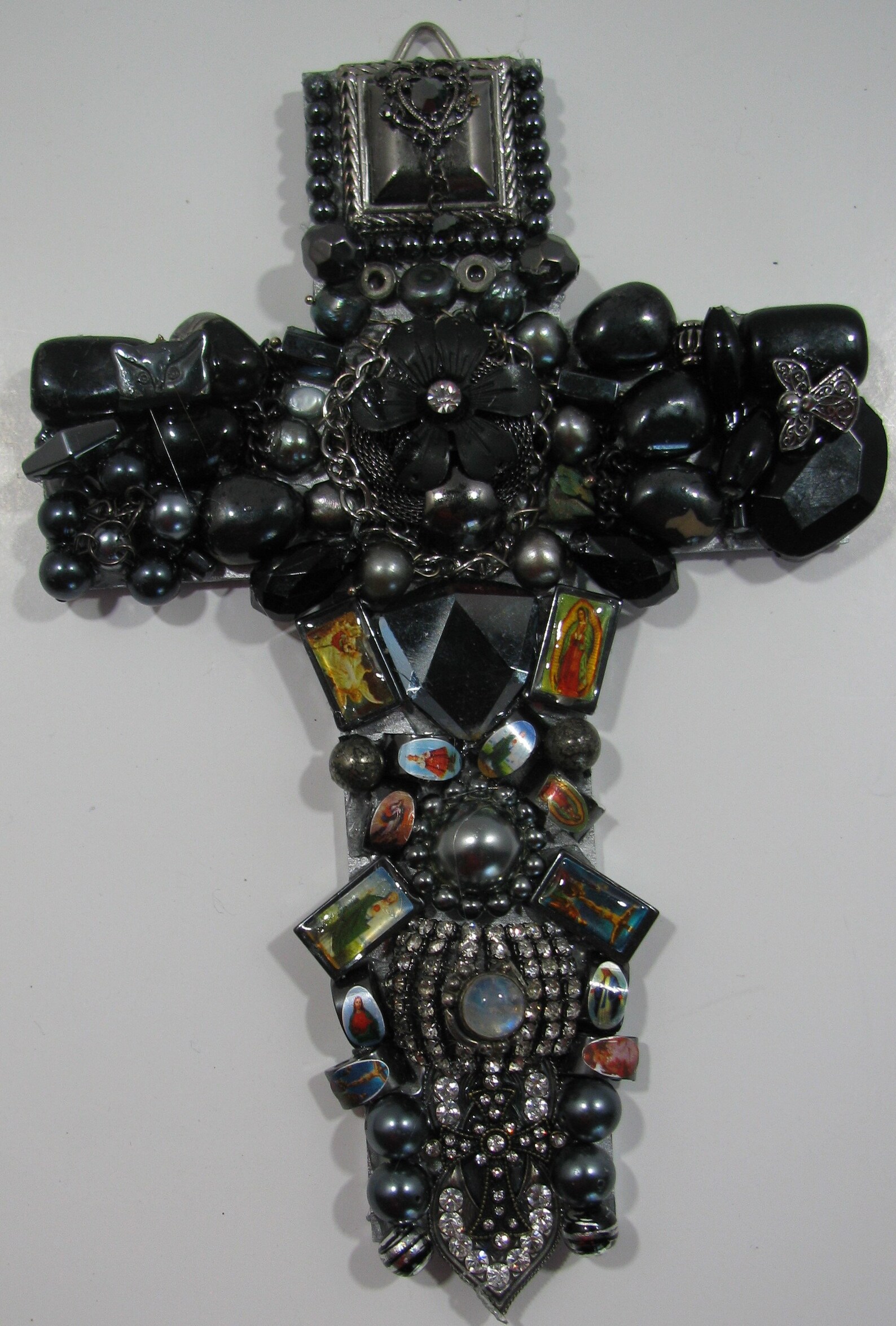 Jeweled wall decor black and rhinestone cross wall art Etsy