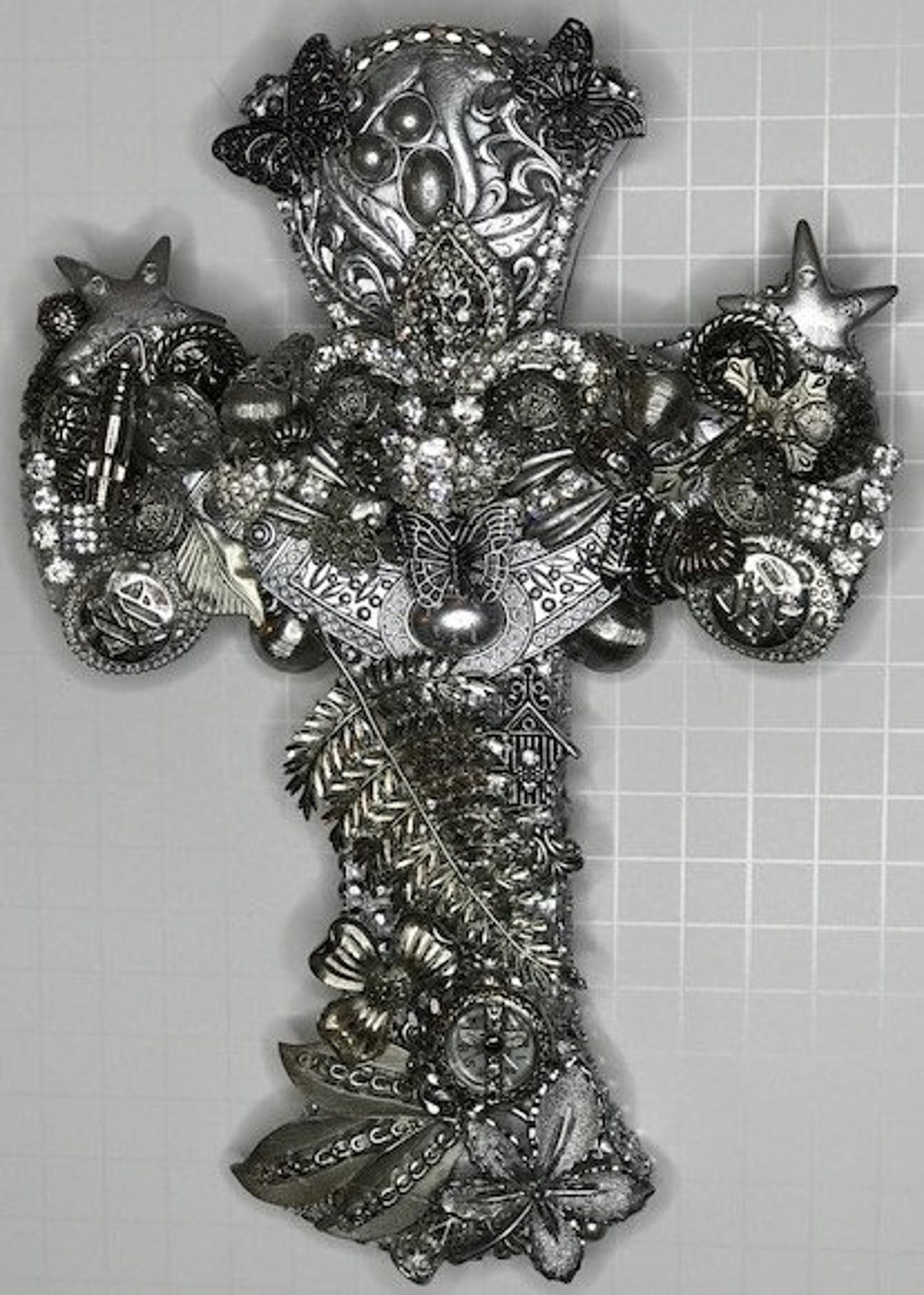 Elegant cross wall cross home decor wall decor silver Etsy
