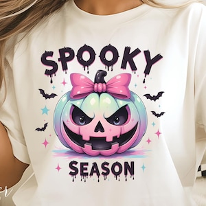Halloween Horror PNG, Vintage Halloween, Coquette Pumpkin PNG, Spooky Season Shirt Design, Witchy Vibes Sublimation, Fall Ghost Art