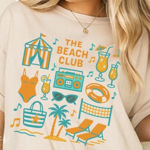 The Beach Club PNG Bundle Sublimation 4 Trendy Summer Shirt Design Beach Girl Retro Mom Vintage Summer Png Girls Trip Png Family Vacation