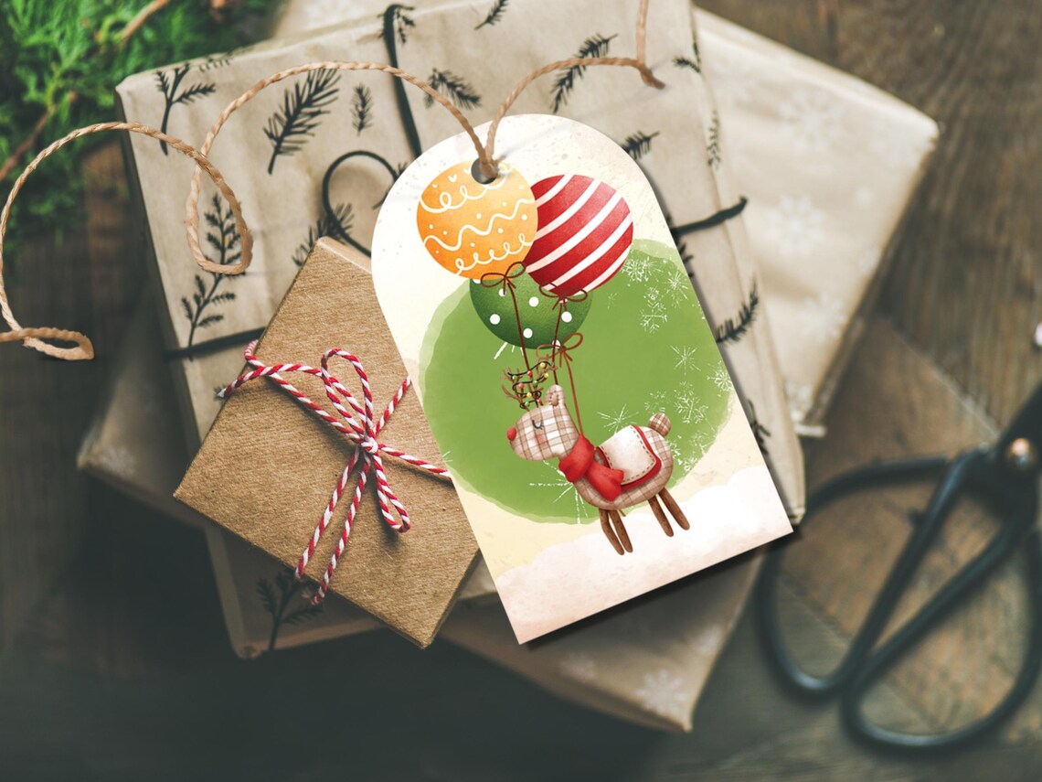 Festive Gift Tags Christmas Gift Tags Printable Christmas - Etsy