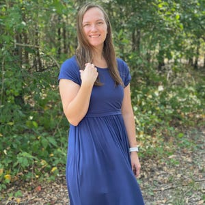 Maternity Dress Nursing Dress Maternity Friendly Modest breastfeeding Dress Modest Navy New Mom Gift Nursingwear Etsy