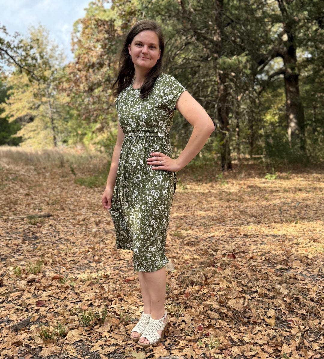 Green Maternity Dress, Nursing Dress, Maternity Friendly, Modest ...