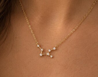 Gold Zodiac Necklace, Star sign charm necklace, Libra Necklace, Personalized Jewelry, Astrology Birthday Gift, Constellation necklace