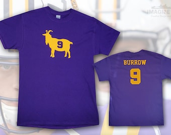 Joe Burrow/Bureaux 'GOAT #9' Unisex Tee (Purple)