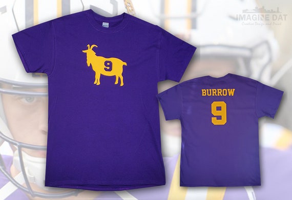 Joe Burrow/Bureaux 'GOAT #9' Unisex Tee (Purple)