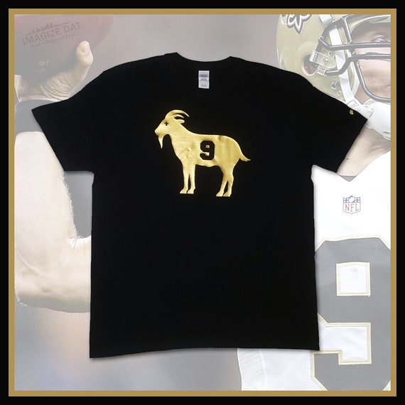 Drew Brees GOAT 9 Black Unisex Tees