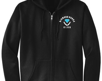 Diamond Hands Club embroidered zip up hoodie