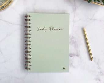Daily Planner Undated Diary - Light Green - Personalised