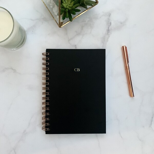 Spiral Bound Notebook  - Black - Personalised