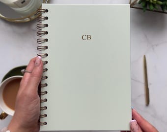 Personalised Spiral Bound Notebook - Light Green
